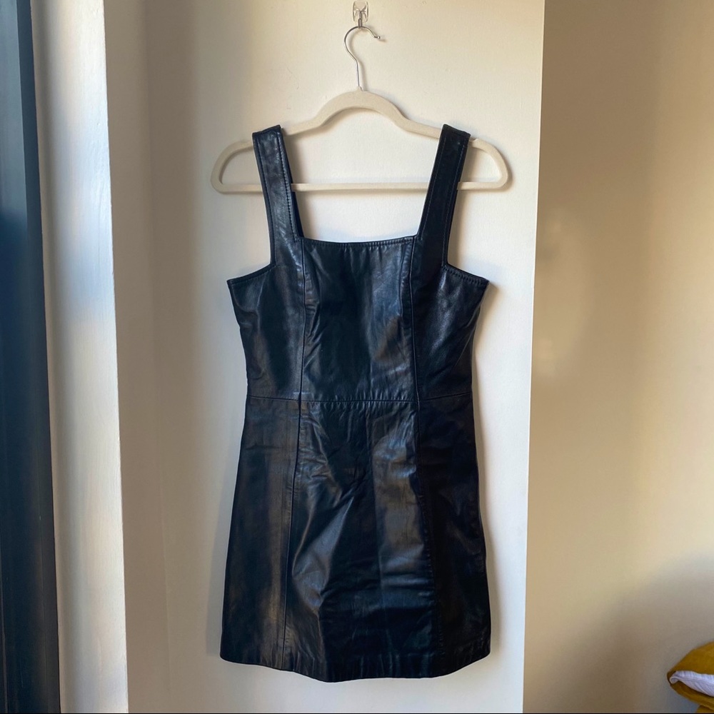VINTAGE Anne Klein Leather Jumper Dress